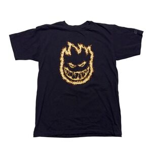 Vintage Spitfire Bighead Logo T-Shirt Mens Medium Black Skateboard Wheels Y2K